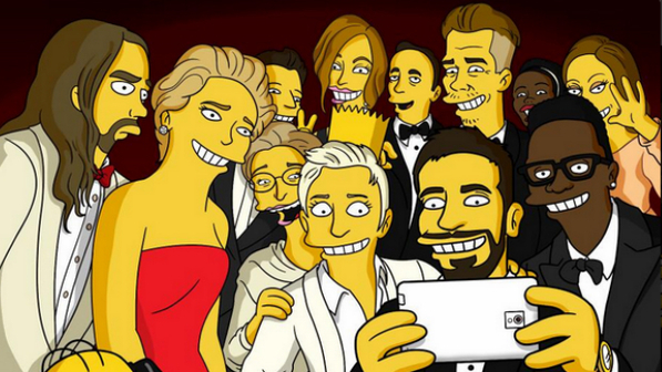 Selfie do Oscar versão Simpsons